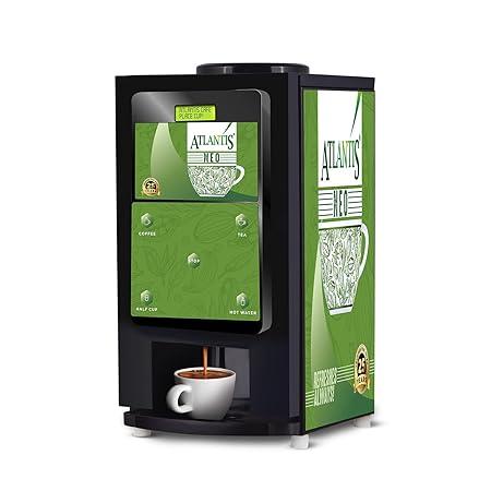 ATLANTIS Neo 2 Lane Premix Based Tea Coffee Vending Machine 3 Liters Hot Tank Capacity | Dedicated Hot Water Option| For Home Shops Offices Hotels Restaurants| No Milk Required