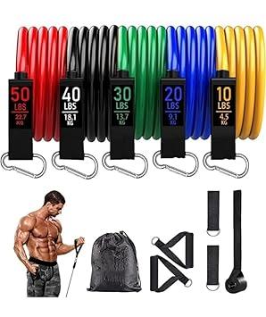 AADYA ALLEY® Resistance Band for Workout,Resistance Band Set of 11,Resistance Band for Heavy Workout-with Foam Handle Door Anchor Pull Ankle Strap